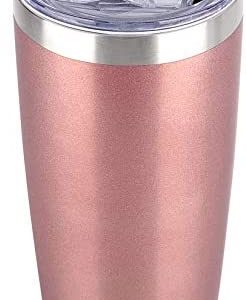 SUNWILL 20oz Tumbler with Lid, Stainless Steel Vacuum Insulated Double Wall Travel Tumbler, Durable Insulated Coffee Mug, Rose Gold, Thermal Cup with Splash Proof Sliding Lid